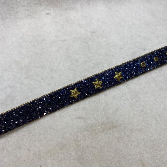 Vintage Elite Blue Glitter Start Studded Belt M main image 5